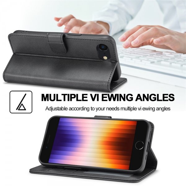 iPhone 16e/17e Fodral med Kortfack Stativfunktion Svart
