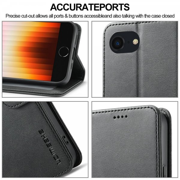 iPhone 16e/17e Fodral med Kortfack Stativfunktion Svart