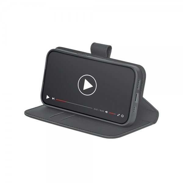 iPhone 16e/17e Fodral Wallet Stand Svart