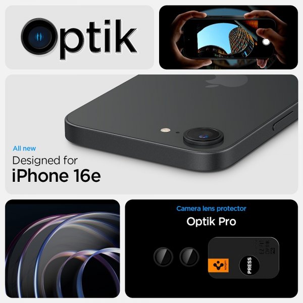 iPhone 16e/17e Kameraskydd GLAS.tR EZ Fit Optik Pro 2-pack