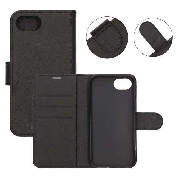 iPhone 16e/17e Fodral med Kortfack Stativfunktion Svart