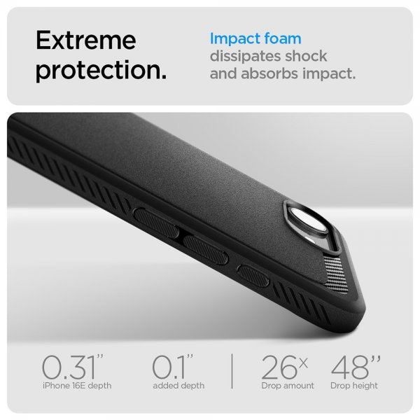 iPhone 16e/17e Skal Rugged Armor MagFit Matte Black