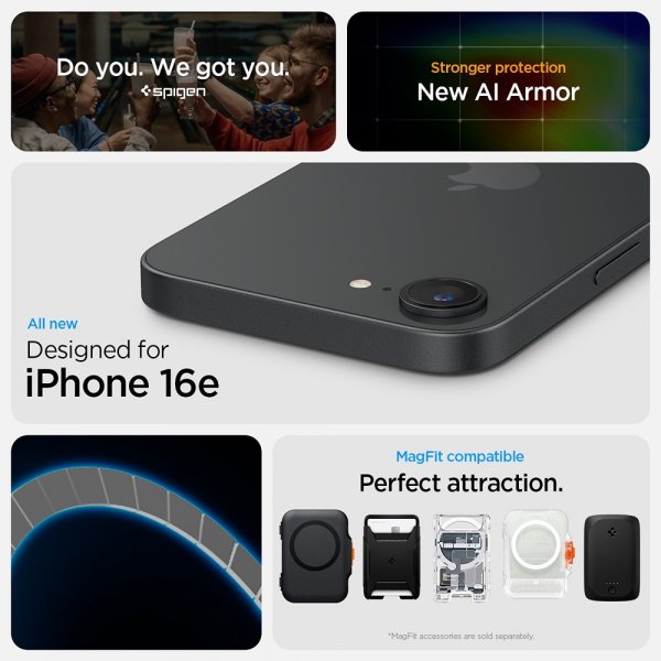 iPhone 16e/17e Skal Tough Armor MagFit Frost Black