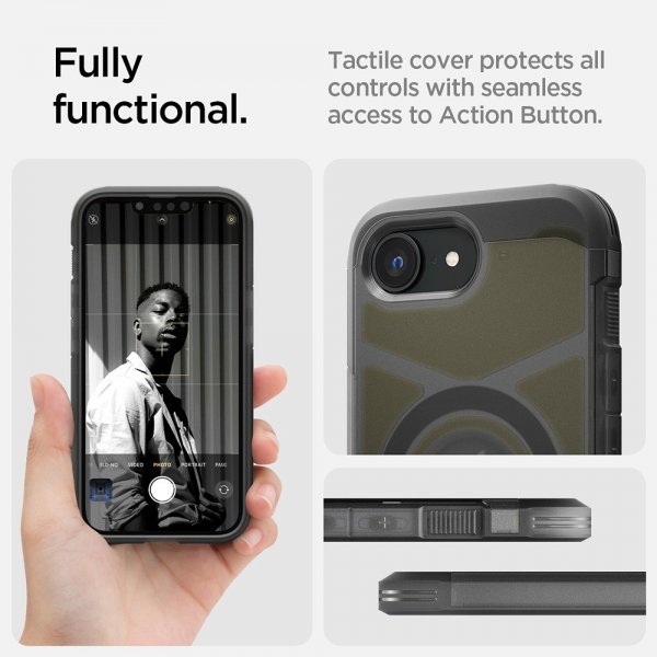 iPhone 16e/17e Skal Tough Armor MagFit Frost Black
