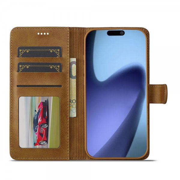 iPhone Air Fodral med Kortfack Stativfunktion Ljusbrun