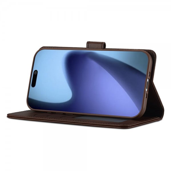 iPhone Air Fodral med Kortfack Stativfunktion Mörkbrun