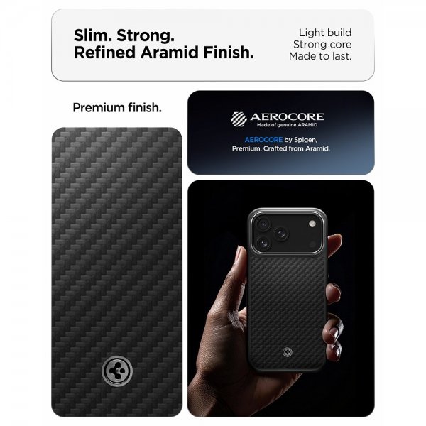 iPhone 17 Pro Max Skal Enzo Aramid T MagFit Svart Silver