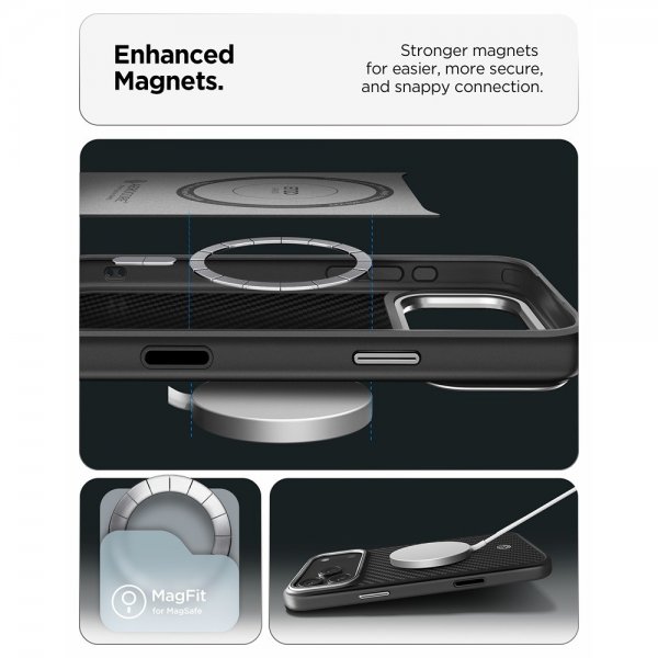 iPhone 17 Pro Max Skal Enzo Aramid T MagFit Svart Silver