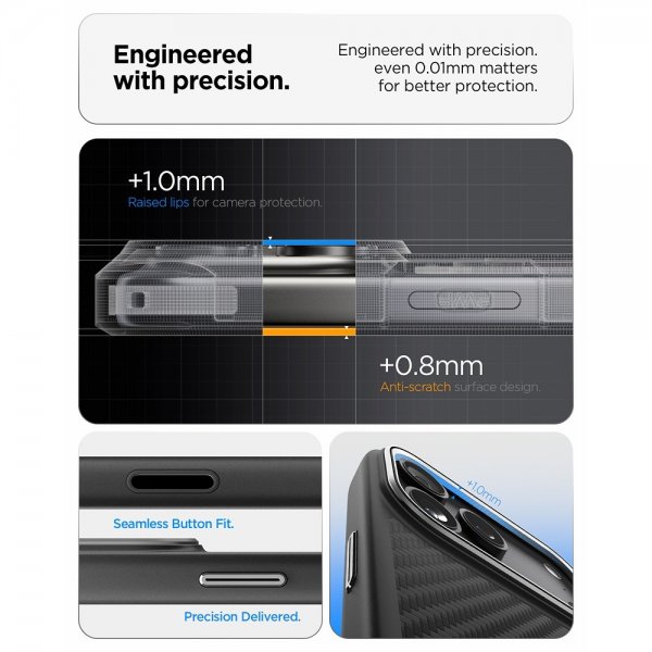 iPhone 17 Pro Max Skal Enzo Aramid T MagFit Svart Silver