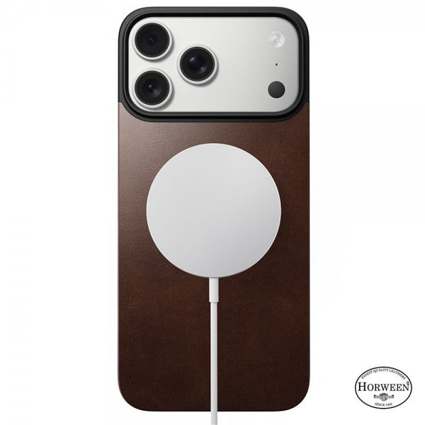 iPhone 17 Pro Max Skin Mag Leather Back Rustic Brown