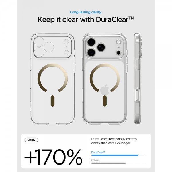 iPhone 17 Pro Skal Ultra Hybrid MagFit Clear Gold