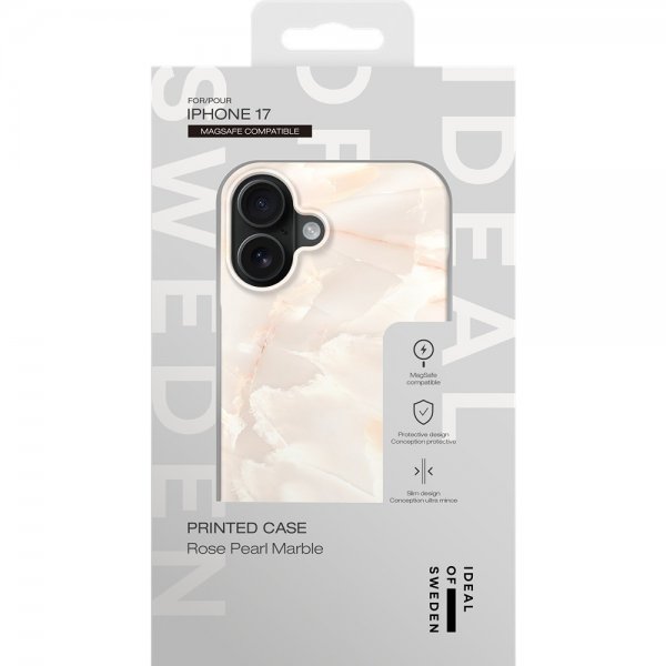 iPhone 17 Skal Printed Case MagSafe Rose Pearl Marble