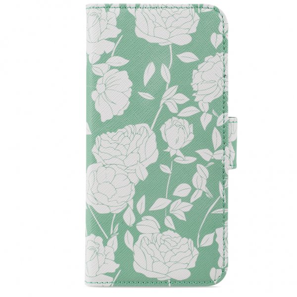 iPhone 6/6S/7/8/SE Fodral Wallet Case Green Flowers