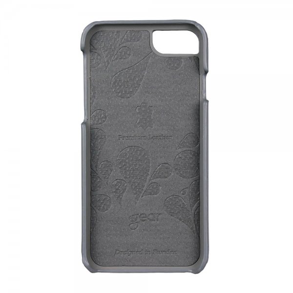 iPhone 6/6S/7/8/SE Skal Äkta Läder Grå