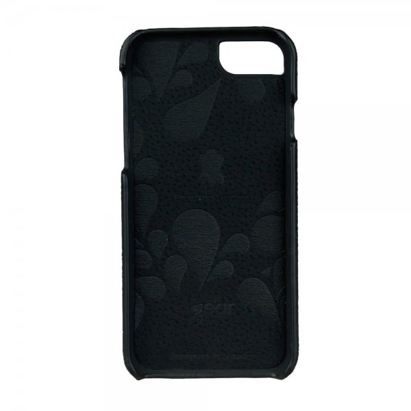 iPhone 6/6S/7/8/SE Skal Äkta Läder Svart