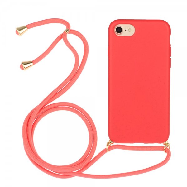 iPhone 6/6S/7/8/SE Skal med Strap Röd