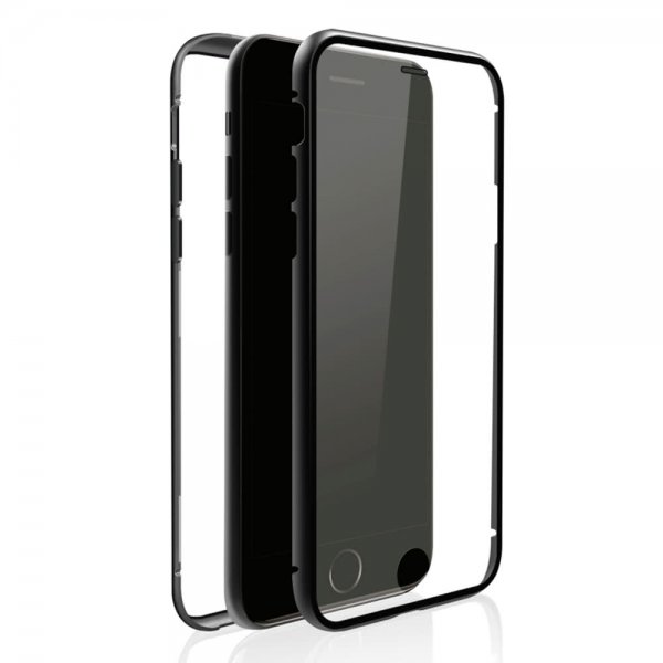iPhone 7/8/SE Skal 360° Real Glass Case Svart Transparent