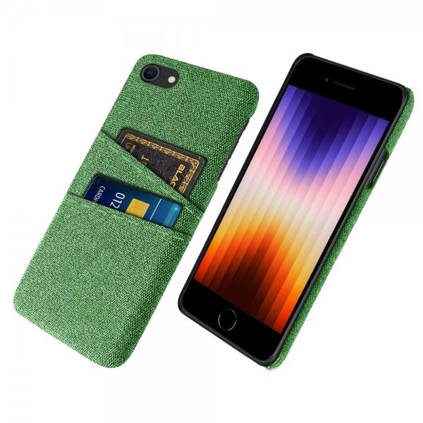 iPhone 7/8/SE Skal Två Kortfack Tyg Grön