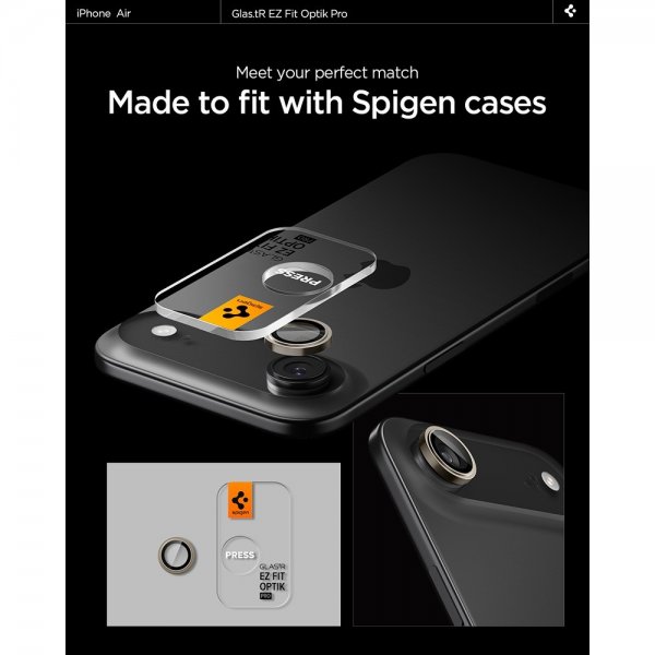iPhone Air Kameraskydd GLAS.tR EZ Fit Optik Pro 2-pack Guld