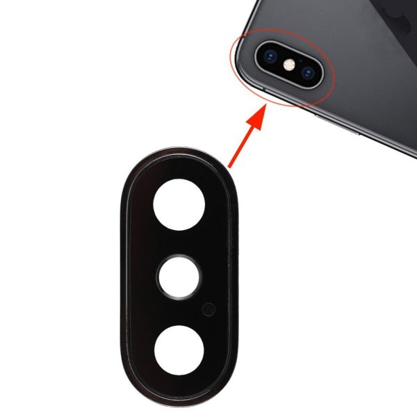 iPhone X Kameralins med Ram - Svart