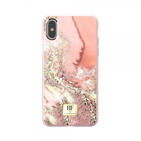 iPhone X/Xs Skal Pink Marble Gold