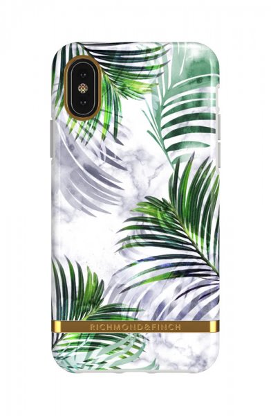 iPhone X/Xs Skal White Marble Tropics