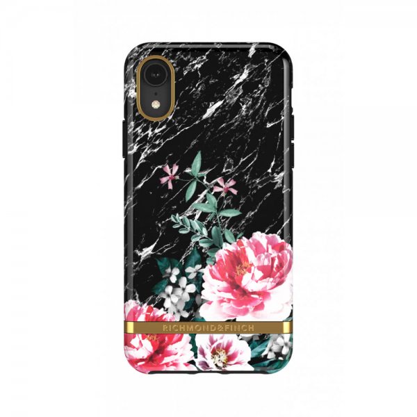 iPhone Xr Skal Black Marble Floral