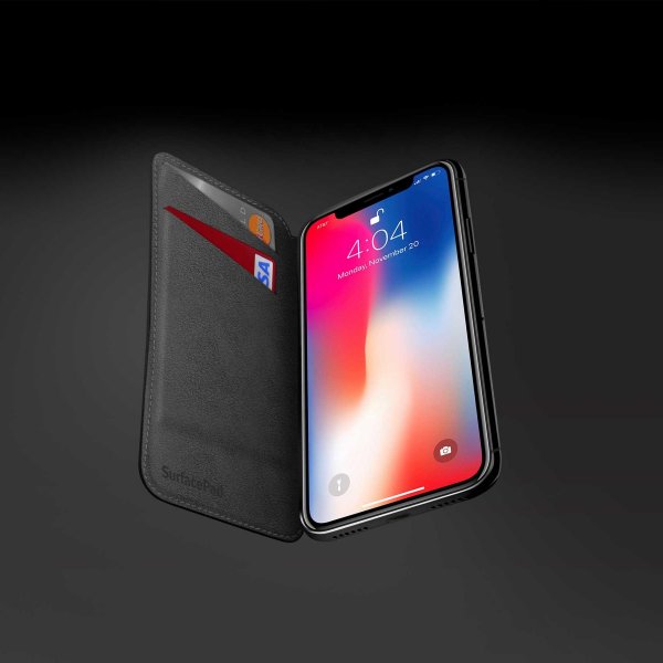 iPhone Xs Max Plånboksfodral SurfacePad Svart