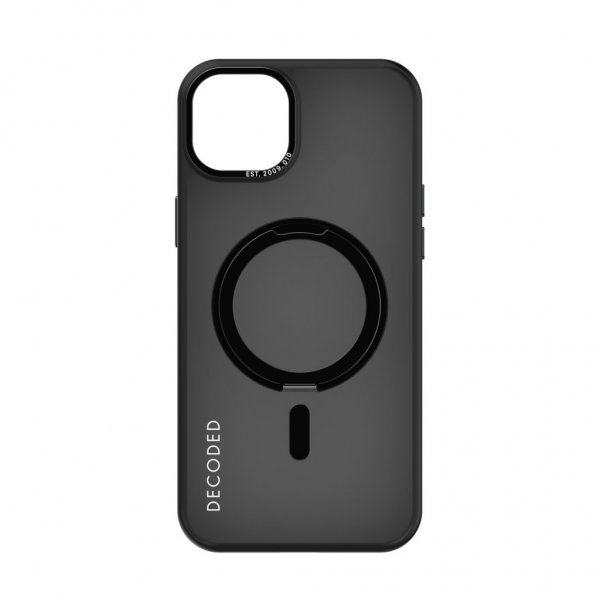 iPhone 15 Plus Skal Recycled Plastic Transparant Loop Stand Back Cover Svart