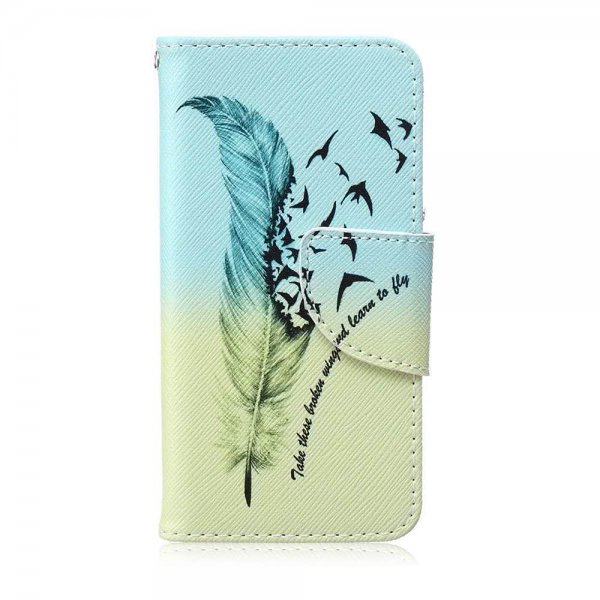 iPod Touch 2019 Plånboksfodral Kortfack Motiv Fjäder och Fåglar