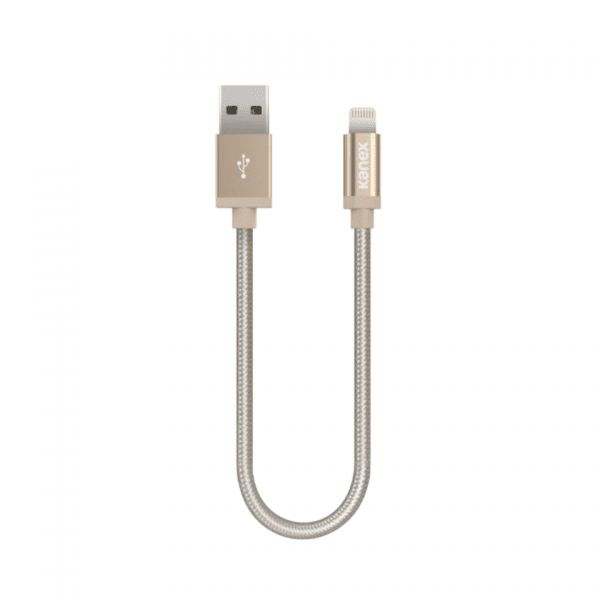 Durabraid USB-A till Lightningkabel 15cm Guld
