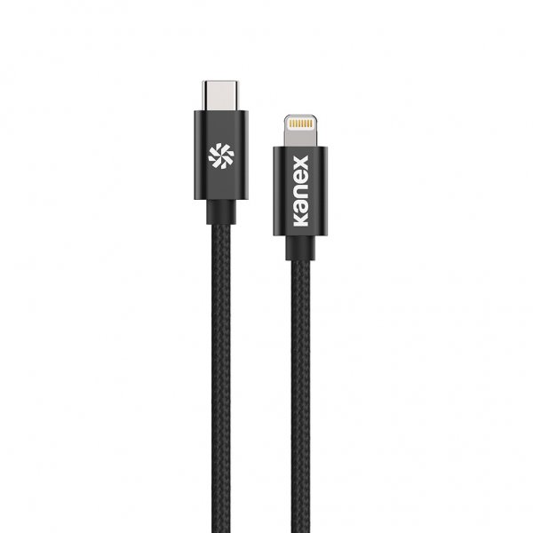 Durabraid USB-C till LightningKabel 2m Sort