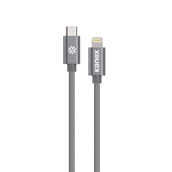 Durabraid USB-C till Lightningkabel 2m Grå