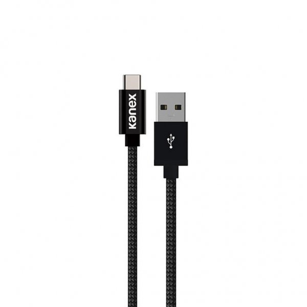 DuraBraid USB-C till USB-A kabel 1 m Svart