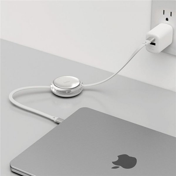 Kabel 100W Retractable USB-C 2-pack Vit