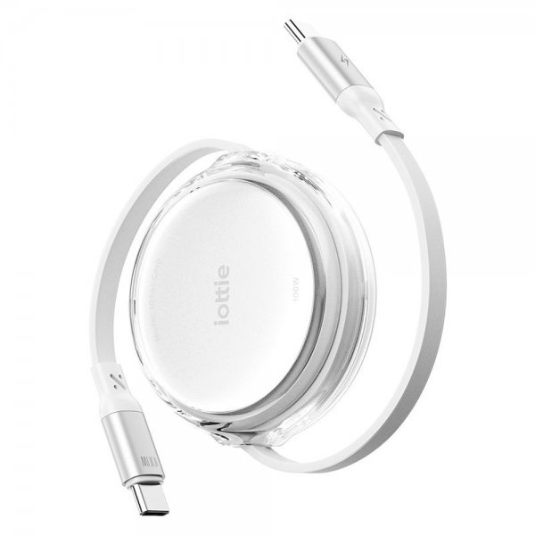 Kabel 100W Retractable USB-C 2-pack Vit