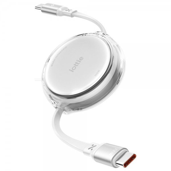 Kabel 100W Retractable USB-C 2-pack Vit