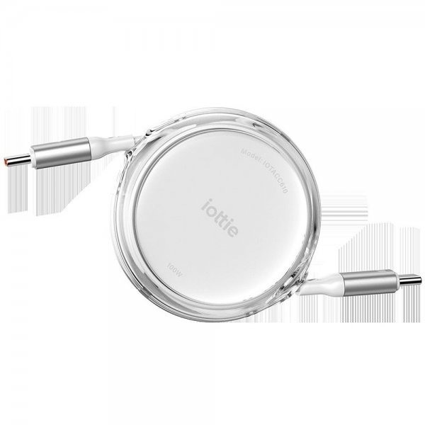 Kabel 100W Retractable USB-C 2-pack Vit