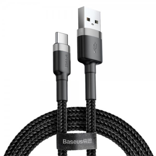 Kabel Cafule Cable USB-A/USB-C 3m Grå Svart