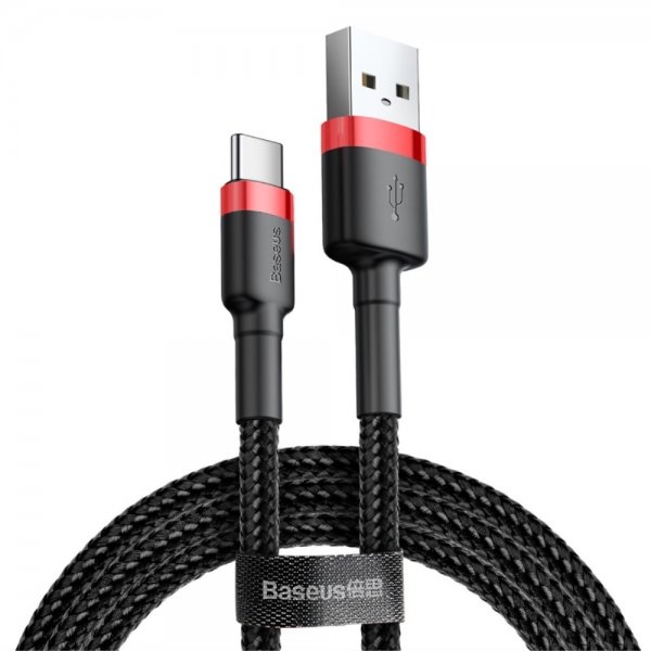 Kabel Cafule Cable USB-A/USB-C 3m Röd Svart