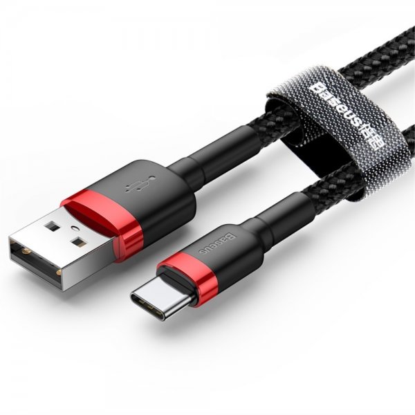 Kabel Cafule Cable USB-A/USB-C 3m Röd Svart