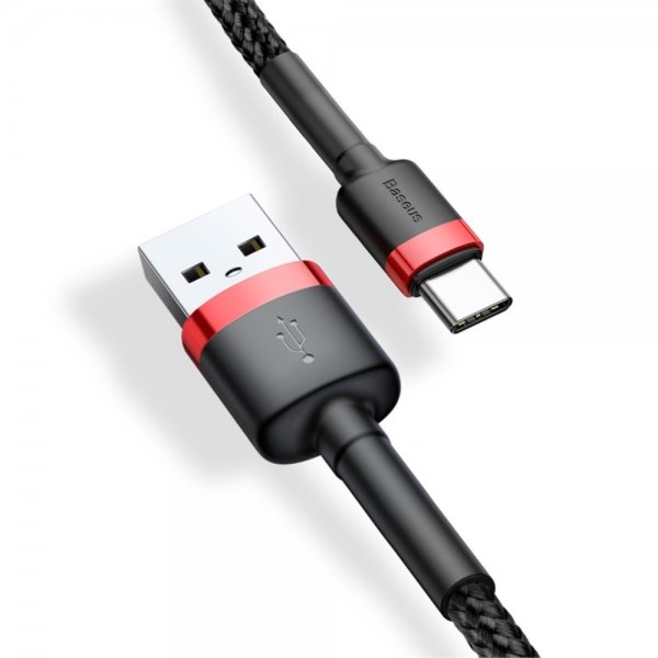 Kabel Cafule Cable USB-A/USB-C 3m Röd Svart