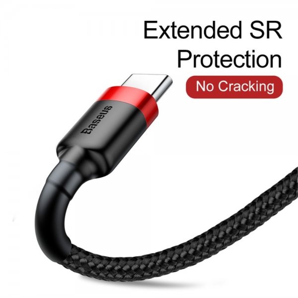 Kabel Cafule Cable USB-A/USB-C 3m Röd Svart