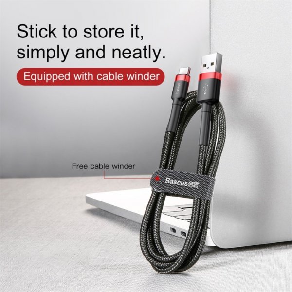 Kabel Cafule Cable USB-A/USB-C 3m Röd Svart