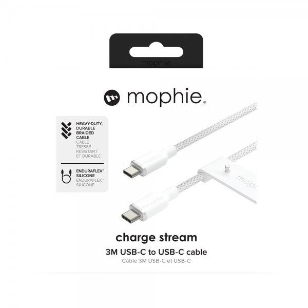 Kabel Chargestream USB-C to USB-C 3 m Vit