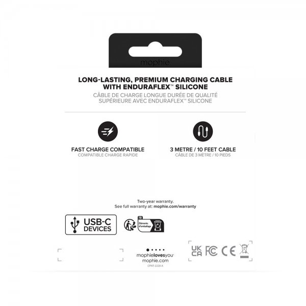 Kabel Chargestream USB-C to USB-C 3 m Vit