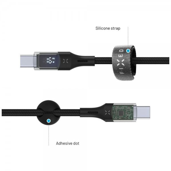 Kabel med Display USB-C/USB-C 100W 1.2m