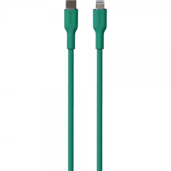 Kabel Soft Charge & Sync Cable USB-C/Lightning 1.5m Grön