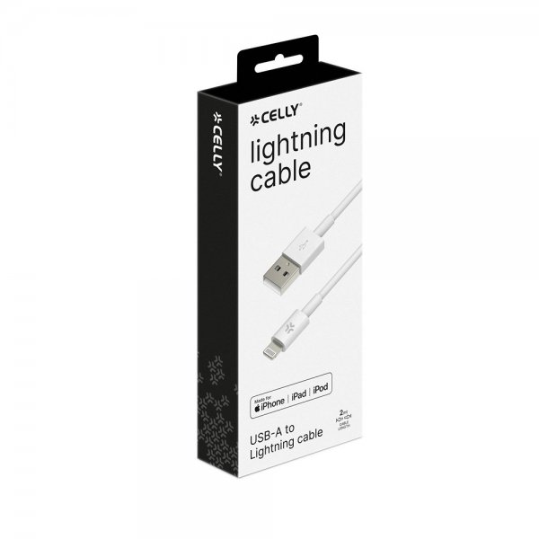 Kabel USB-A till Lightning 2m Vit