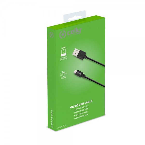 Kabel USB-A till Micro-USB 1M Svart